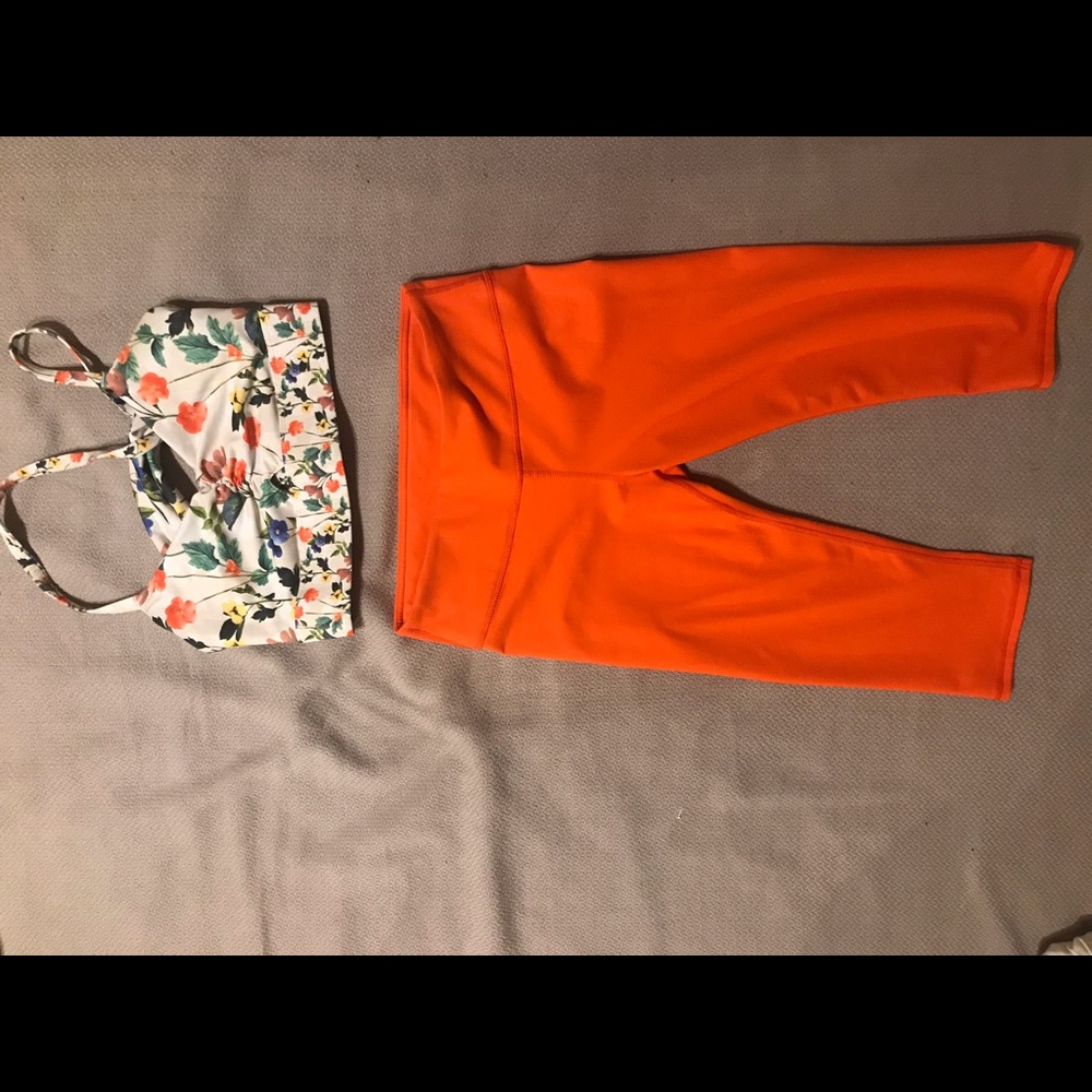 Fabletics crop leggings and sports bra